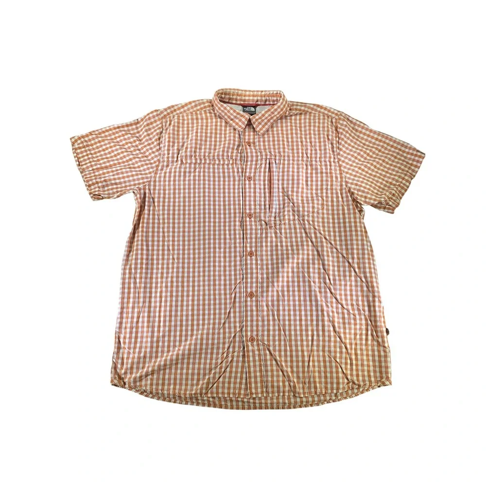 The North Face Mens Button Down Shirt Gingham Check Short Sleeve‎ Casual